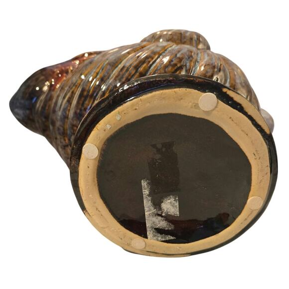 Glazed Pottery Studio Art Nautilus Shell Pitcher 10" - Picture 7 of 8